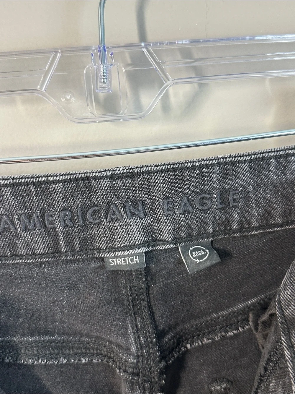 American Eagle Black Curvy Baggy Wide Leg Jeans Size 8 Festival Boho 90’s